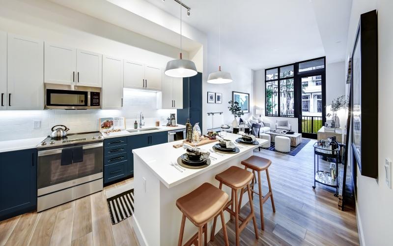 stools at kitchen island