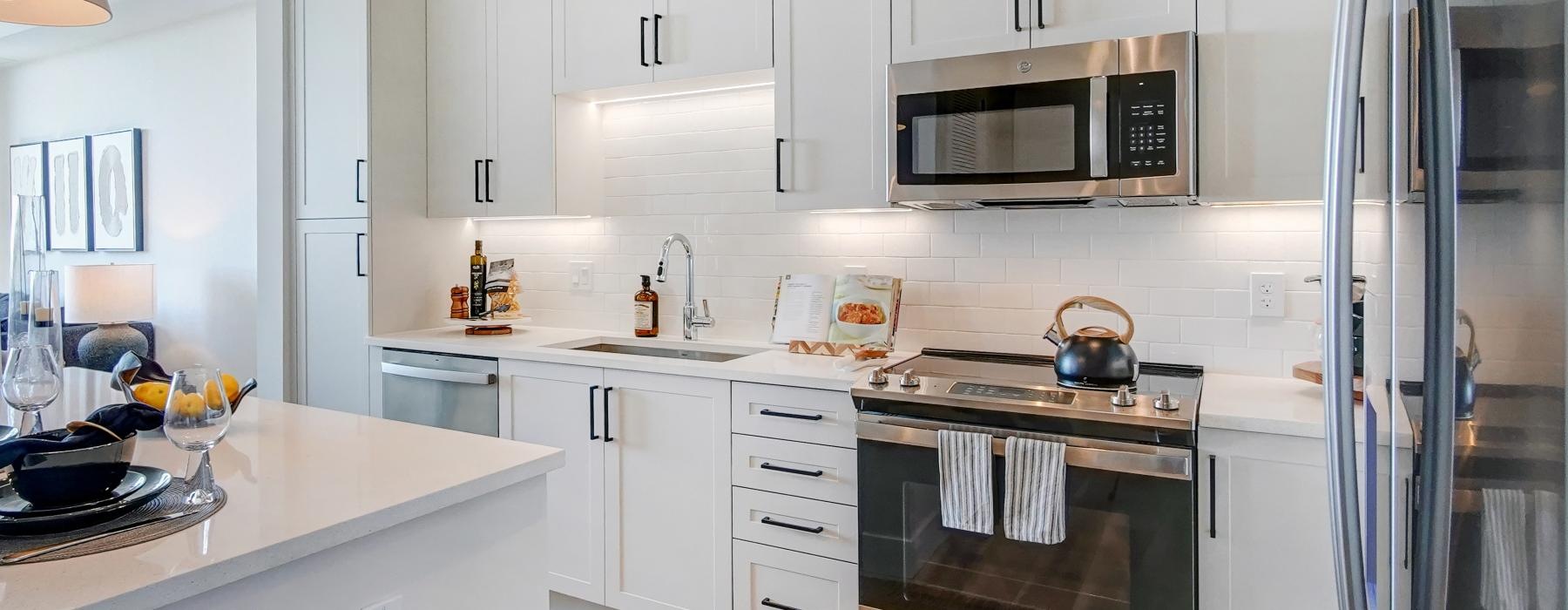 kitchen with under cabinet lighting